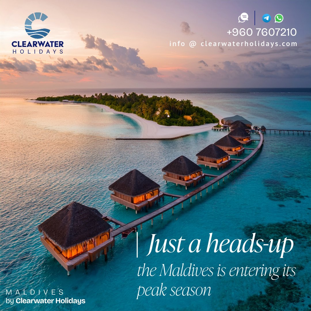 Just a heads-up, the Maldives is entering its peak season